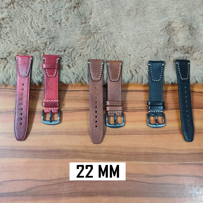 22mm Red Premium Quality Pure Leather Watch Strap